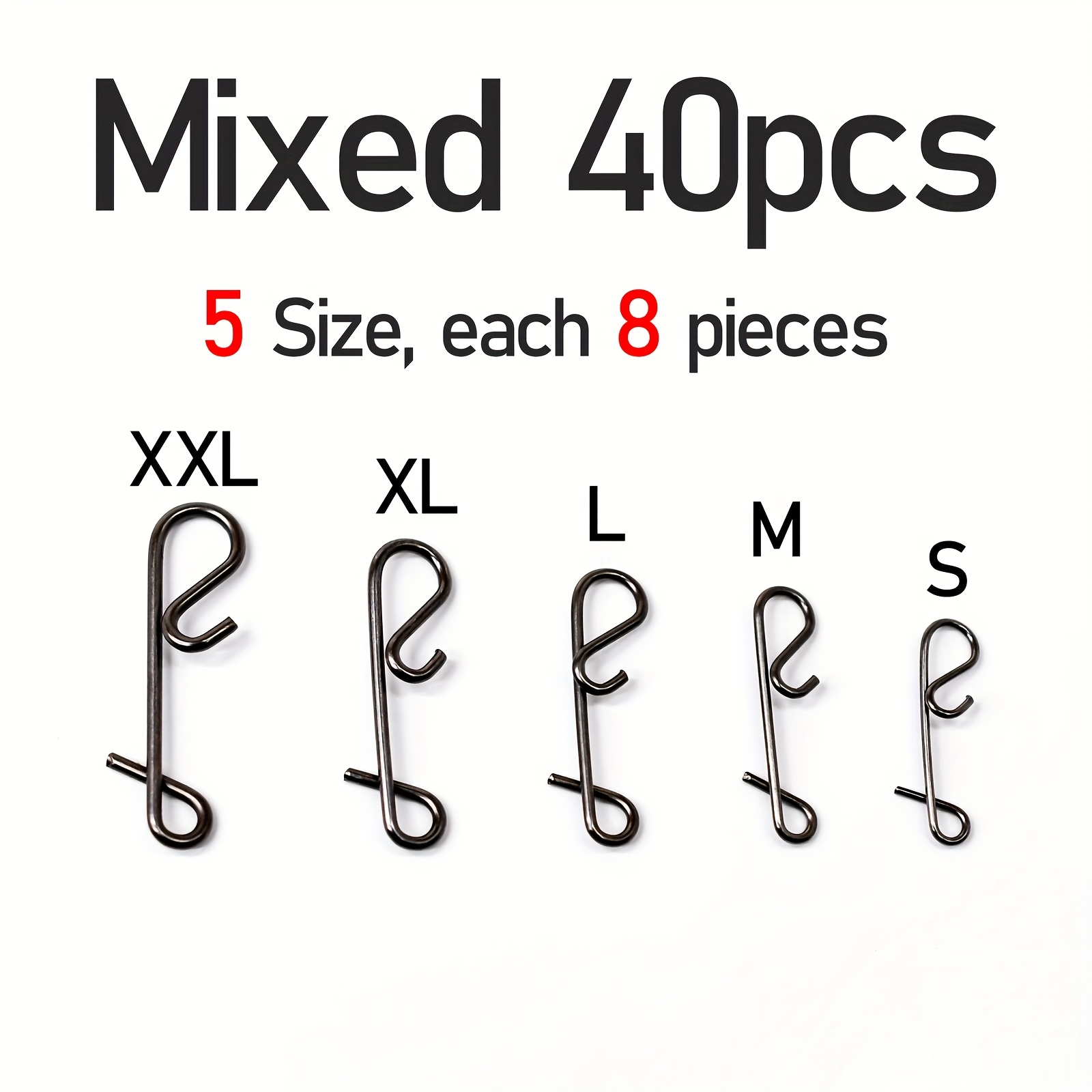 Image of Topranc 40pcs Fishing Swivel Snap Clips, No-knot Fast Snap Connectors High Strength Stainless Steel Clip - Quick Change Fishing Accessories - Durable & Corrosion-resistant