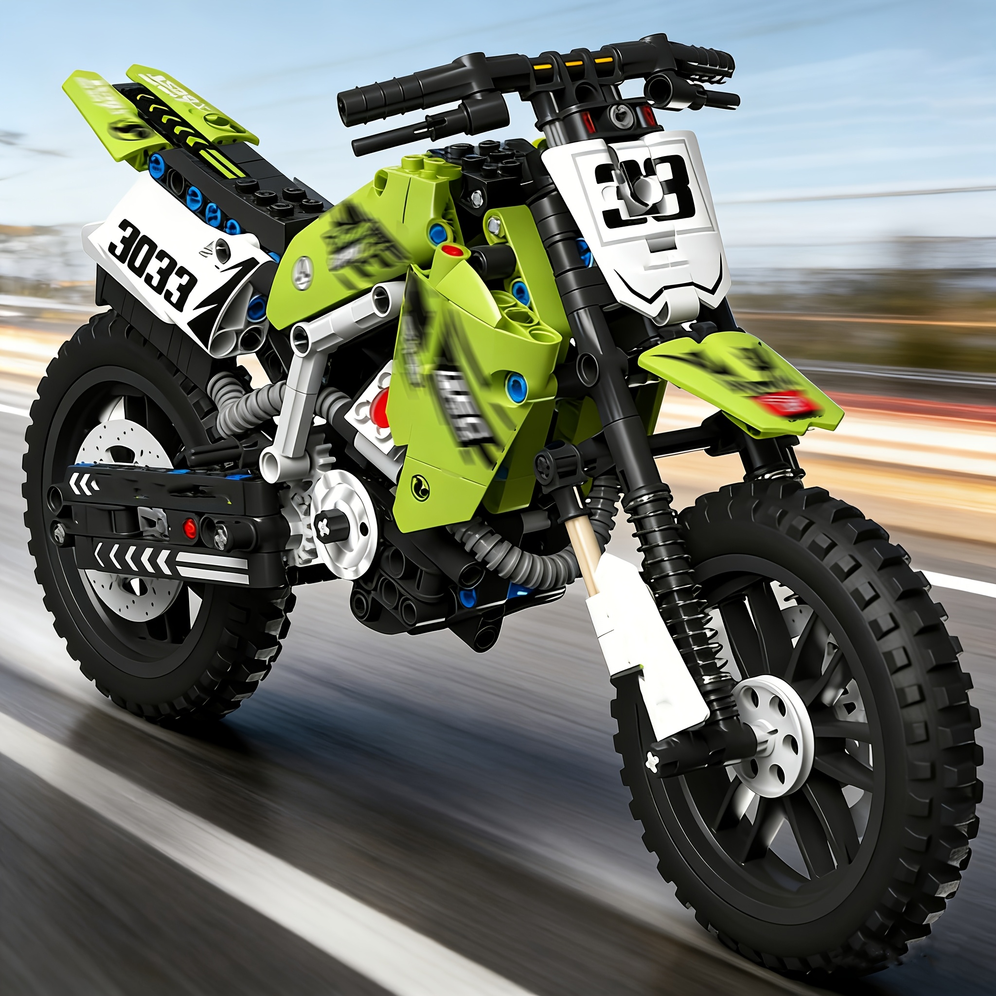 Creative Building Block Model: A Building Block Set Themed Around A Technological Motorcycle. Abs High-fidelity Assembled Model. An Collectible And Creative Gift For New Year And Easter