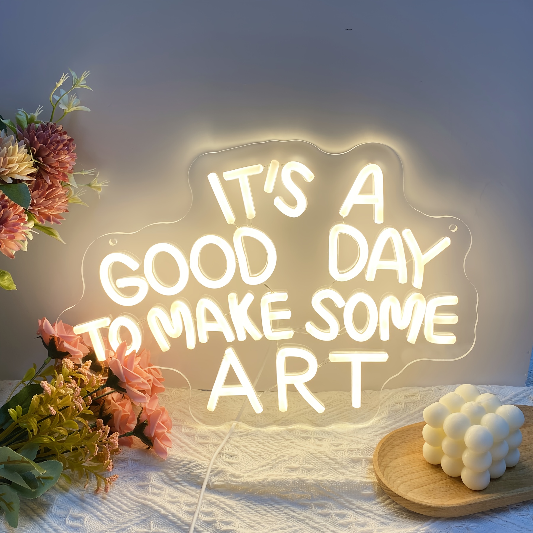 Gozye To Make Some Art Neon Sign, Dimmable Warm White Art Letter Neon Light, Led Light Paint For Bedroom Classroom Studio