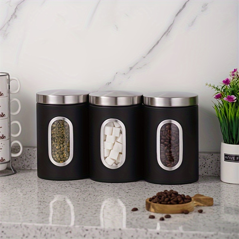 3pcs black gray food containers coffee sugar tea beans Temu Nigeria