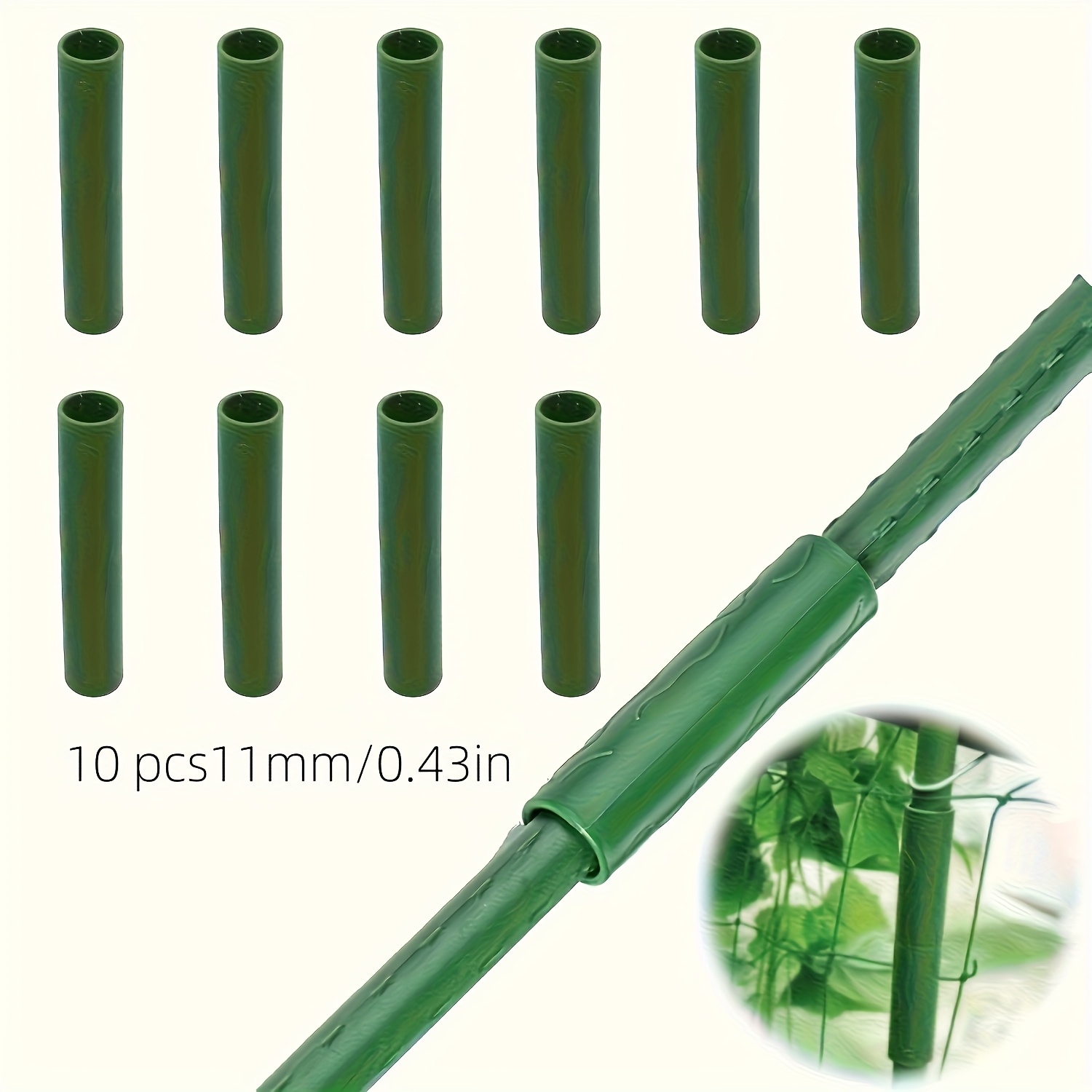 10 Green Garden Connectors, Waterproof Pp Plastic Fence Support, Portable Vine Rack Easy To Assemble Without Base-suitable For 8mm 11mm 16mm Column
