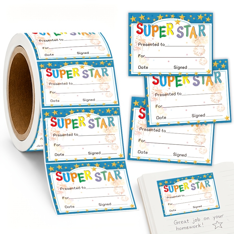 TEMU 100pcs Recognition Stickers, Award Labels With Name, Date And Signature , Appreciation Labels For Events And Team Activities