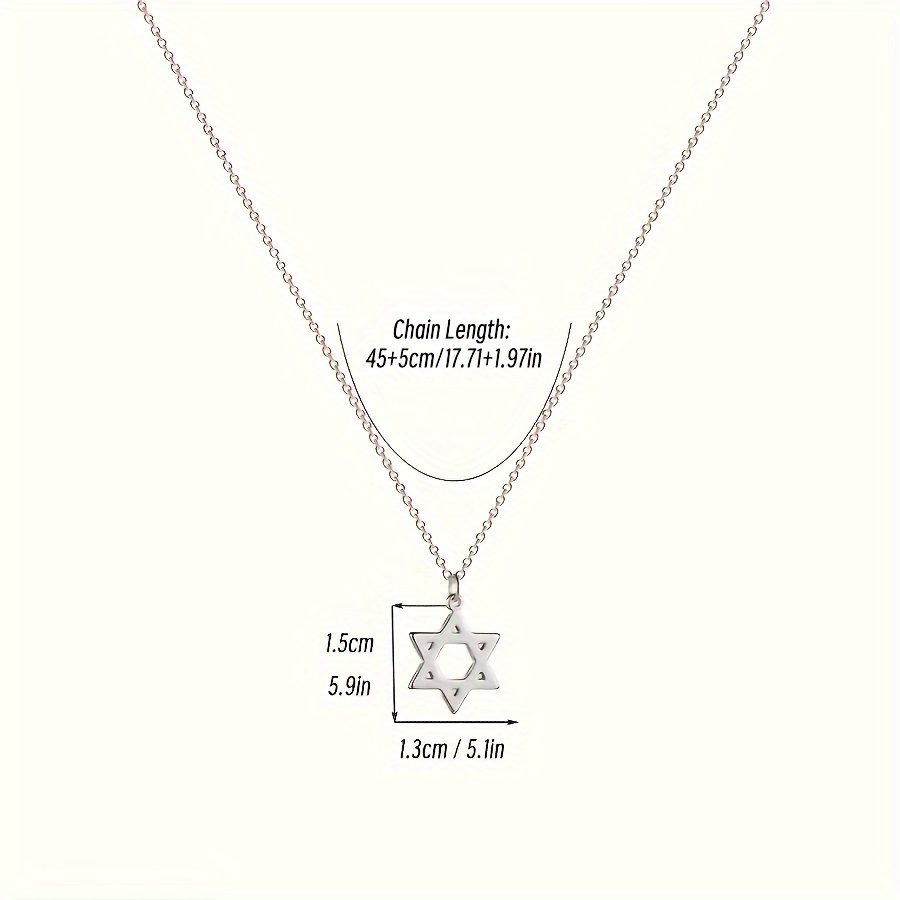 Star of David Charm Chain Necklace Pendant
