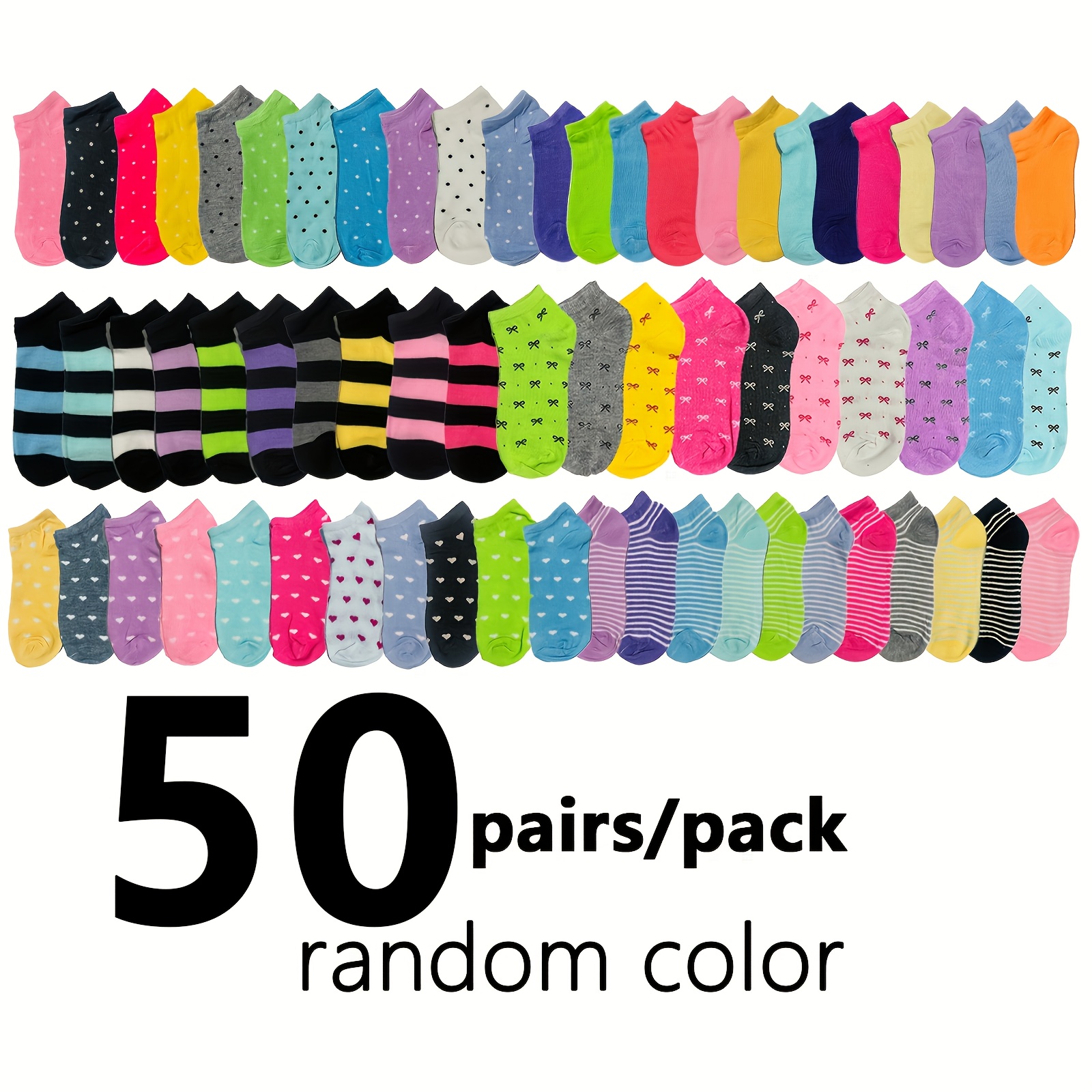 

50 Pairs Of Spring, Summer And Autumn Short Socks, Light, Breathable And Comfortable Socks, Women's Casual Short Socks
