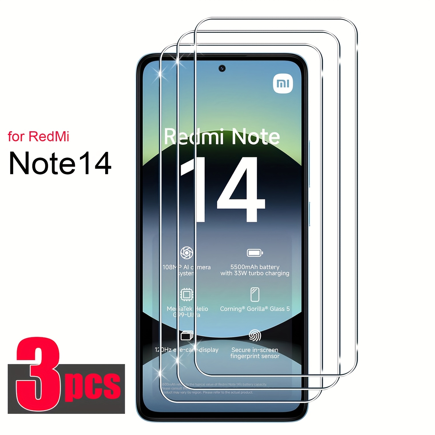 

3pièces Verre Tema complet pour XiaoMi Note 14 Note14 4G Protecteur d'écran Protecteur