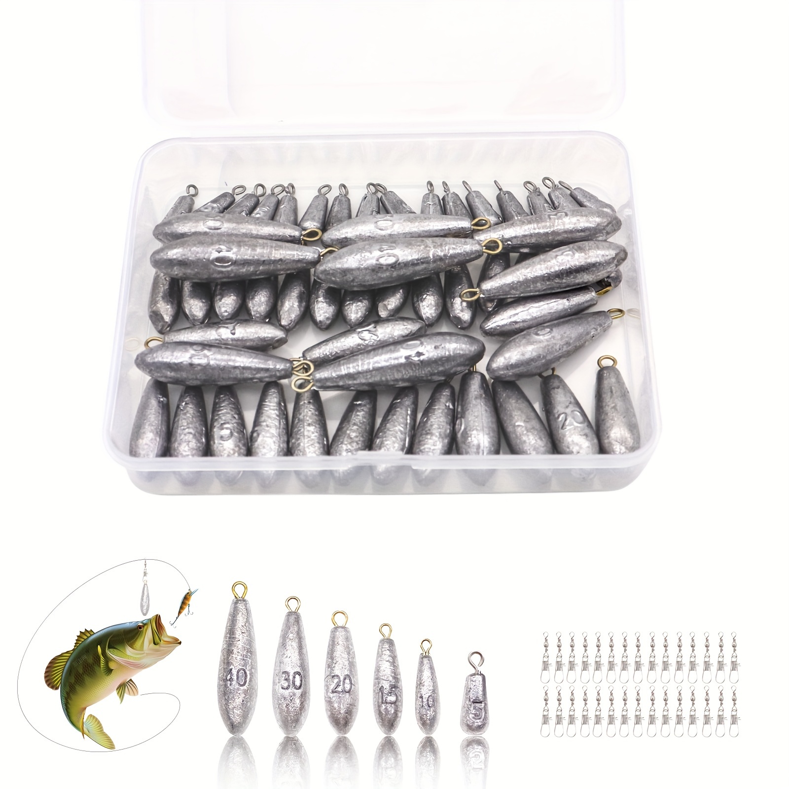 50 teiliges set angelbleie verbindern verschiedene gewichte - Temu Germany
