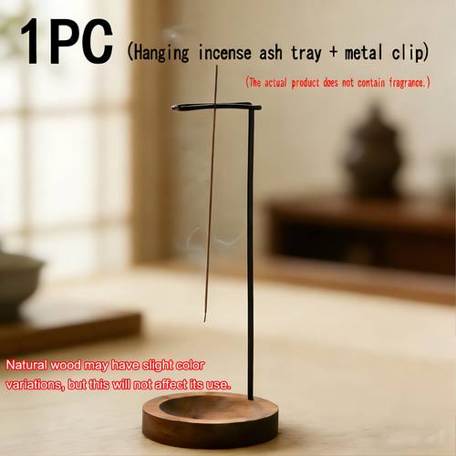 wooden incense holder with a heat resistant metal stand compatible with sandalwood agarwood and other incense sticks suitable for living rooms kitchens bathrooms etc no electricity required incense not included