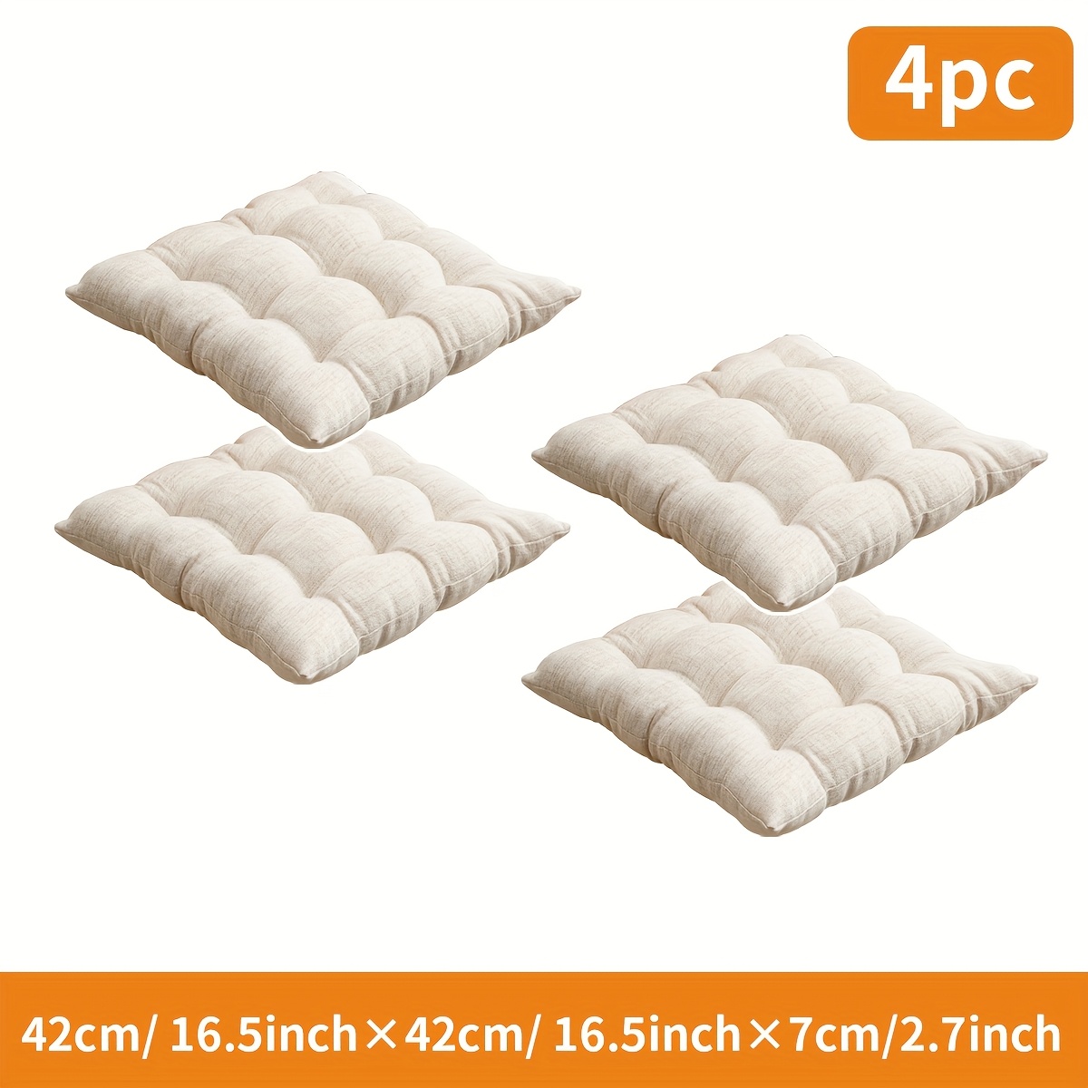 4pcs/6pcs Solid Thickened Square Cushions, Chair Pads, With Soft Filling And Stitching Reinforcement Craft, Home Decor, Suitable For Dining Chair Pads, Computer Chair Pads, Office Chair Pads, Etc