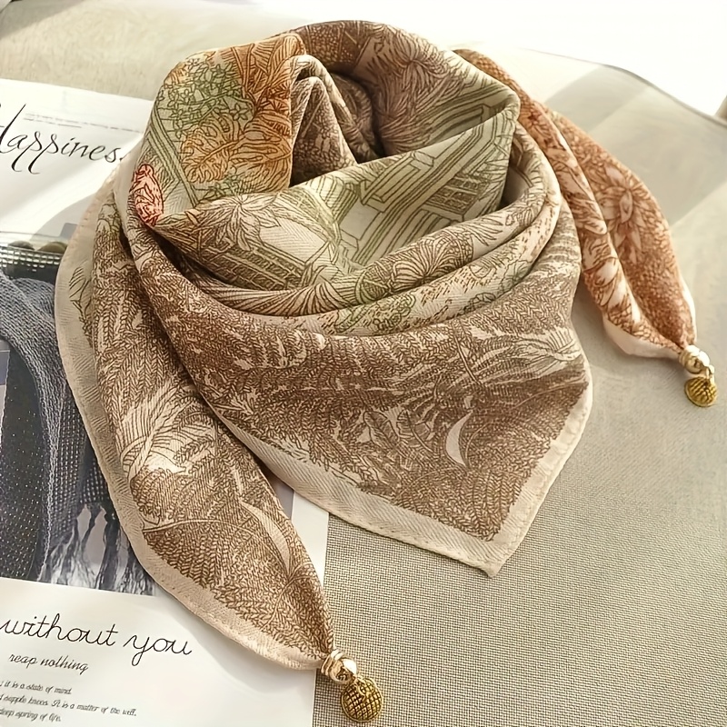 1pc Bohemian Style Soft Fabric Texture Magnetic Multi-functional Versatile Scarf