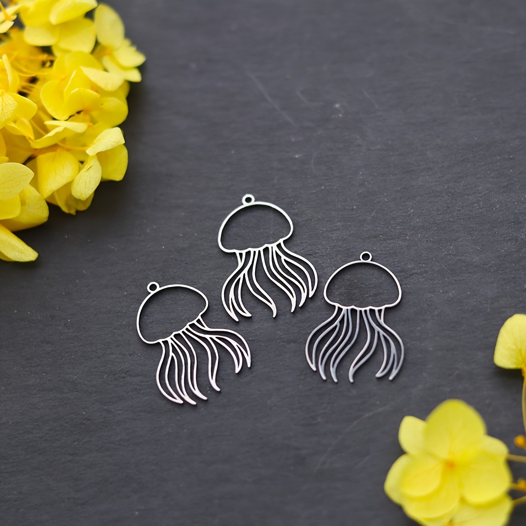TEMU 3pcs Stainless Steel Jellyfish Making For Bracelets Earring Necklaces For Women Men Gift Accessories