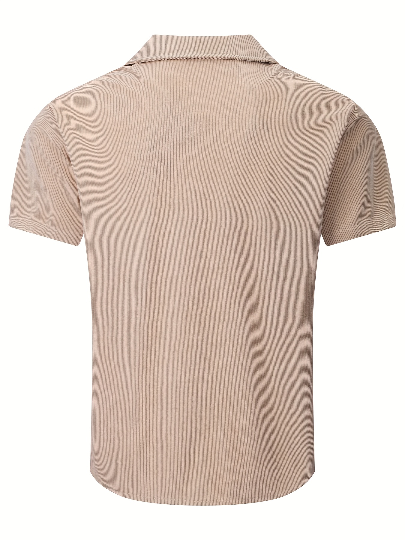 mens casual summer short sleeve corduroy shirt lapel collar Temu