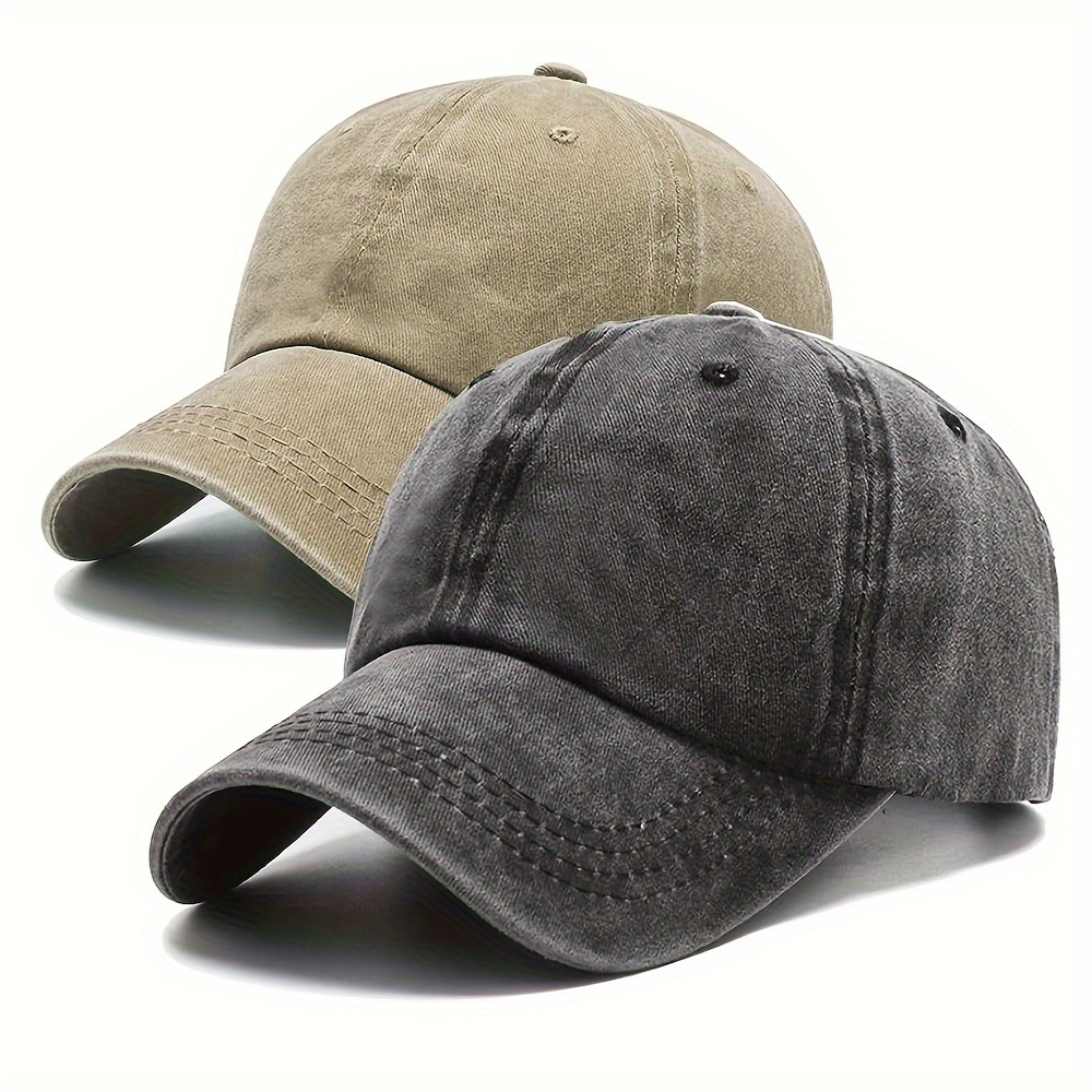 

Ediko 2pcs Fashion And Retro Baseball Caps For Men, Cotton Material, Ideal Choice For Gift And Daily Wear