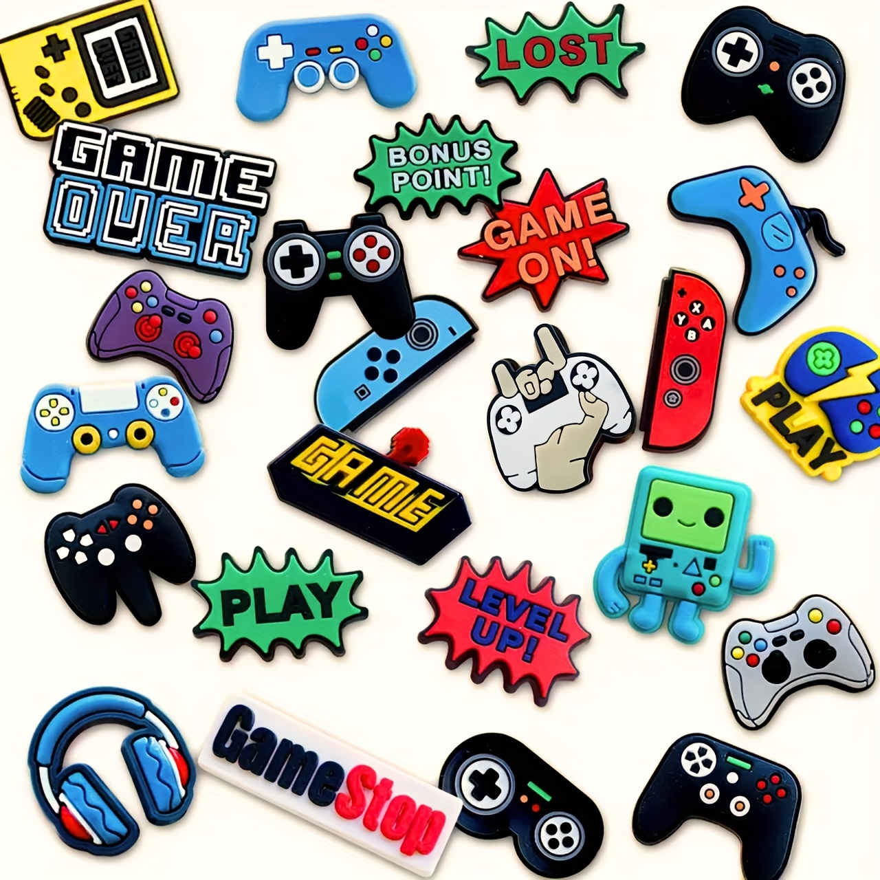 

24pcs Video Game Themed Shoe Charms, Pvc Shoe Decoration Accessories For Clogs, No Electricity Required, Featherless, Ideal For Christmas, Birthday Gifts, Party Favors