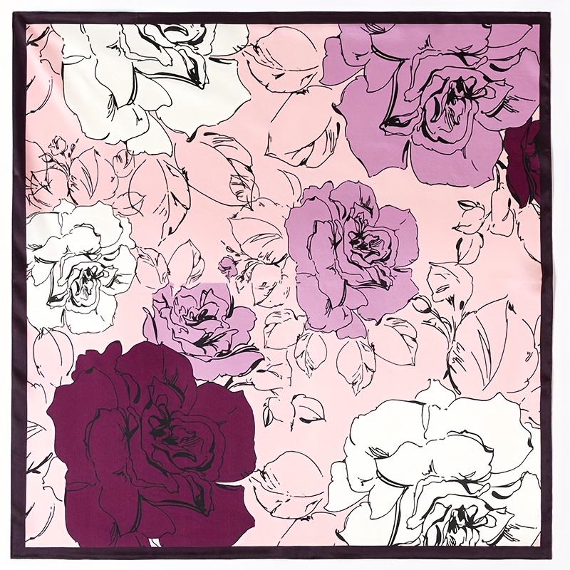 TEMU 27.56-inch Silk Scarf 100% Silk Women' Scarf, Very Lightweight And Breathable, Soft, Suitable For Outing Parties With Clothes And Bags, Can Be