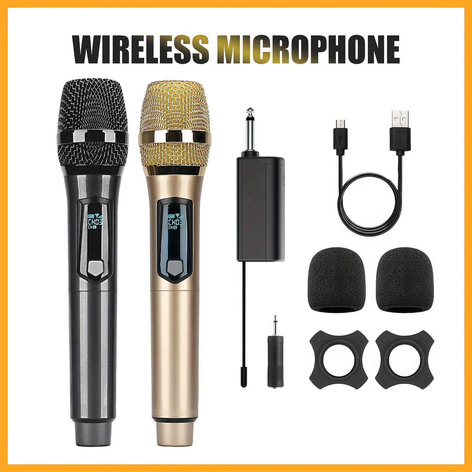 W 4 Wireless Rechargeable Microphone Home One Two Ktv Temu