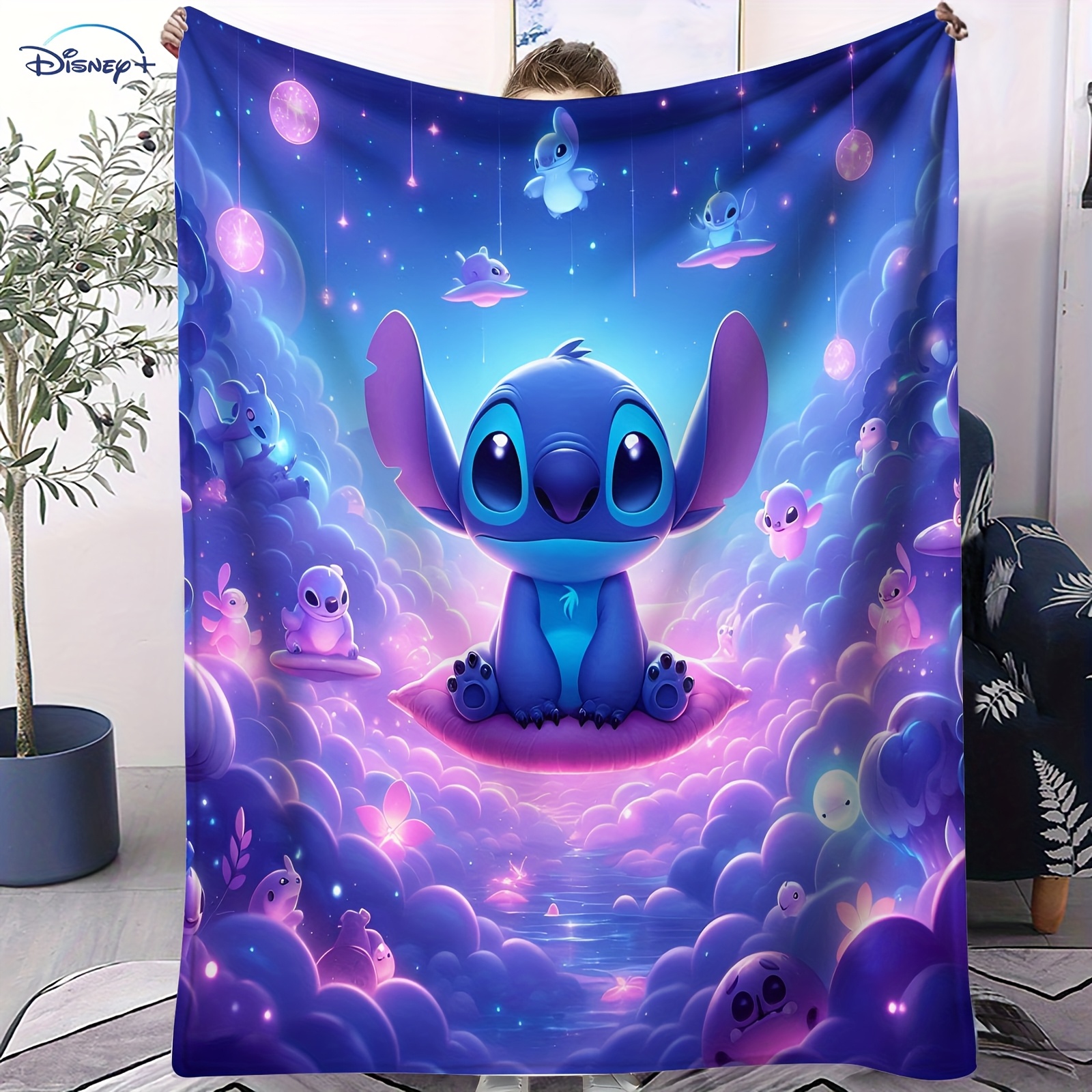 

Couverture en Flanelle Disney Stitch - Douce, Légère & Chaude, Parfaite pour Canapé, Lit, Camping & Voyage, Confort Toutes , Lavable en Machine, Design de Dessin Vibrant