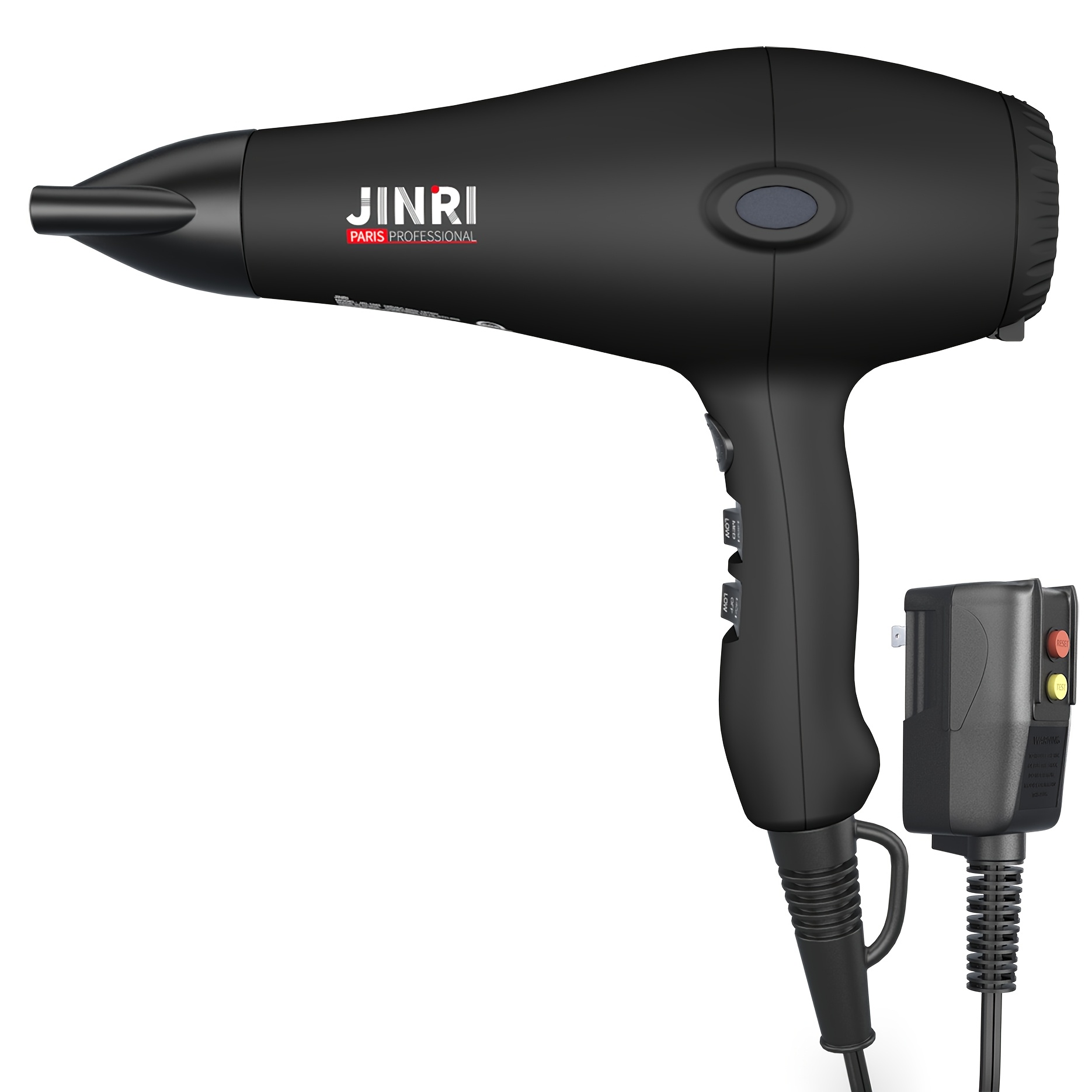 TEMU Jinri Professional Salon Hair Dryer With Diffuser Concentrator Attachments Ideal For Curly Hair Black 1875w Nonfolding Handle 1 5m TEMU Jinri Professional Salon Hair Dryer With Diffuser Concentrator Attachments Ideal For Curly Hair Black 1875w Nonfolding Handle 1 5m