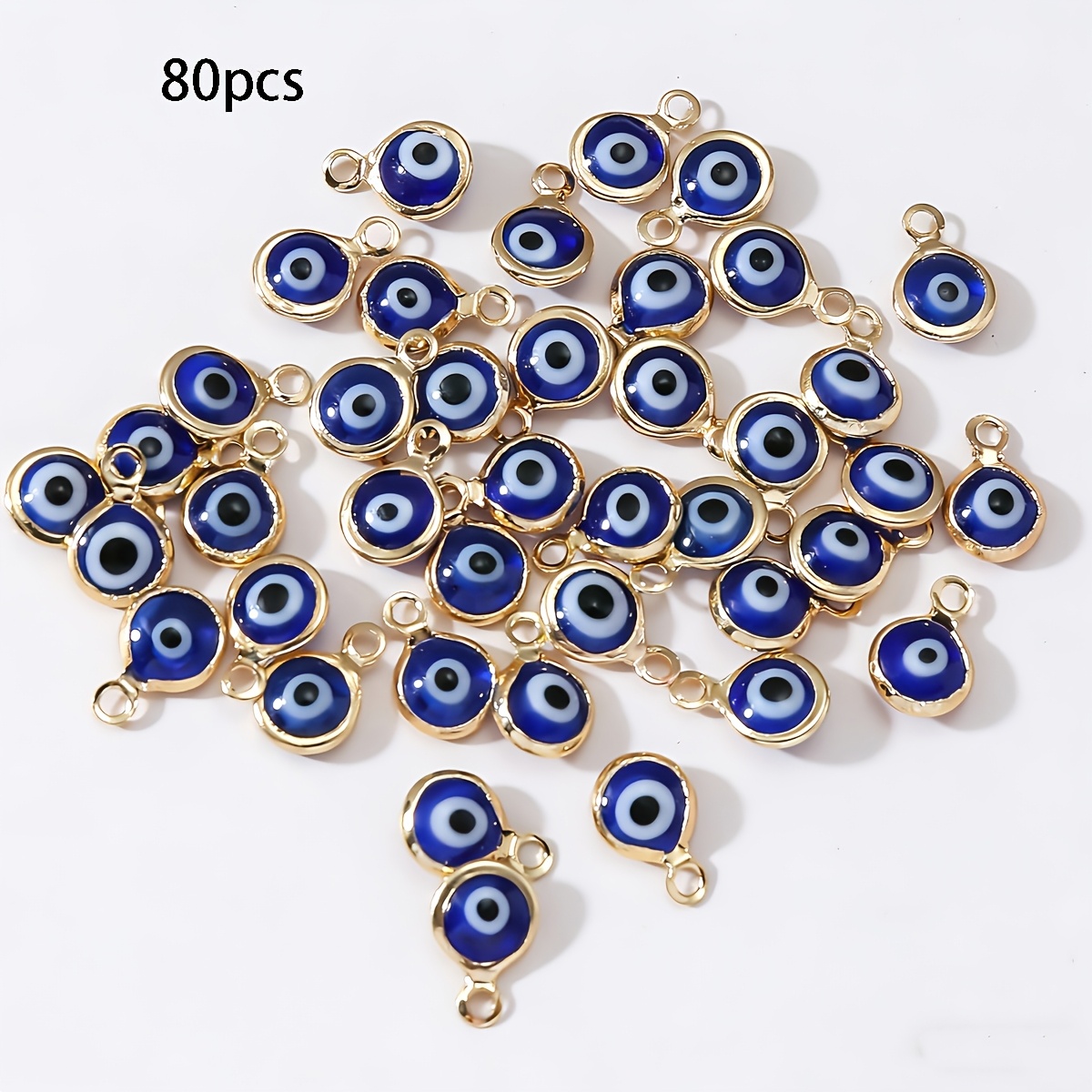 TEMU 80pcs Pendentif Œil de Rétro, Additions de Bijoux Polyvalents en Gros, Design , Additions Faites Main Bracelet Collier Petites Pièces