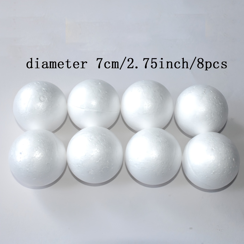 TEMU Boules en polystyrène de 7 cm de diamètre - Convient pour les de loisirs créatifs, les décorations scolaires à soi-, les présentations