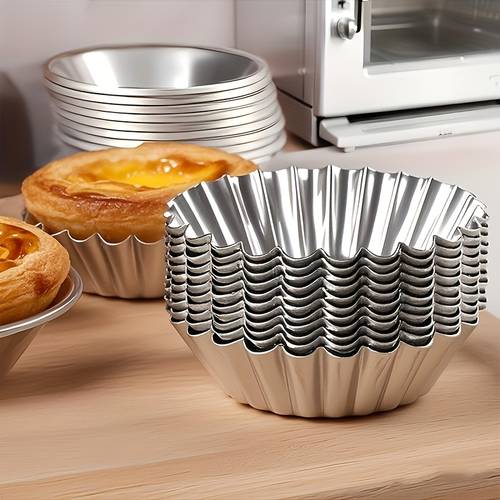 40pcs lace egg tart mold egg tart tray baking pudding portuguese egg tart base tray round egg tart mold