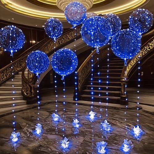 16pcs 8pcs lights and 8pcs balloons party decoration balloons led light up balloons 8 color helium floating atmosphere balloons decoration transparent bubble balloons suitable for wedding birthday valentines day