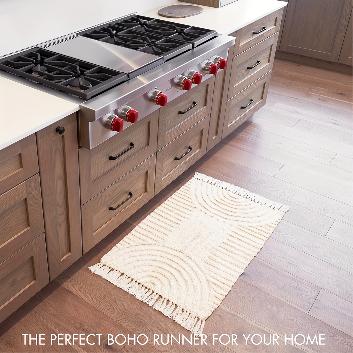 Bohemian Carpet - Neutral Beige Rug Suitable For Hallway, Bathroom, Kitchen - Jumbo Sizes , Mat, Decor, Maintenance