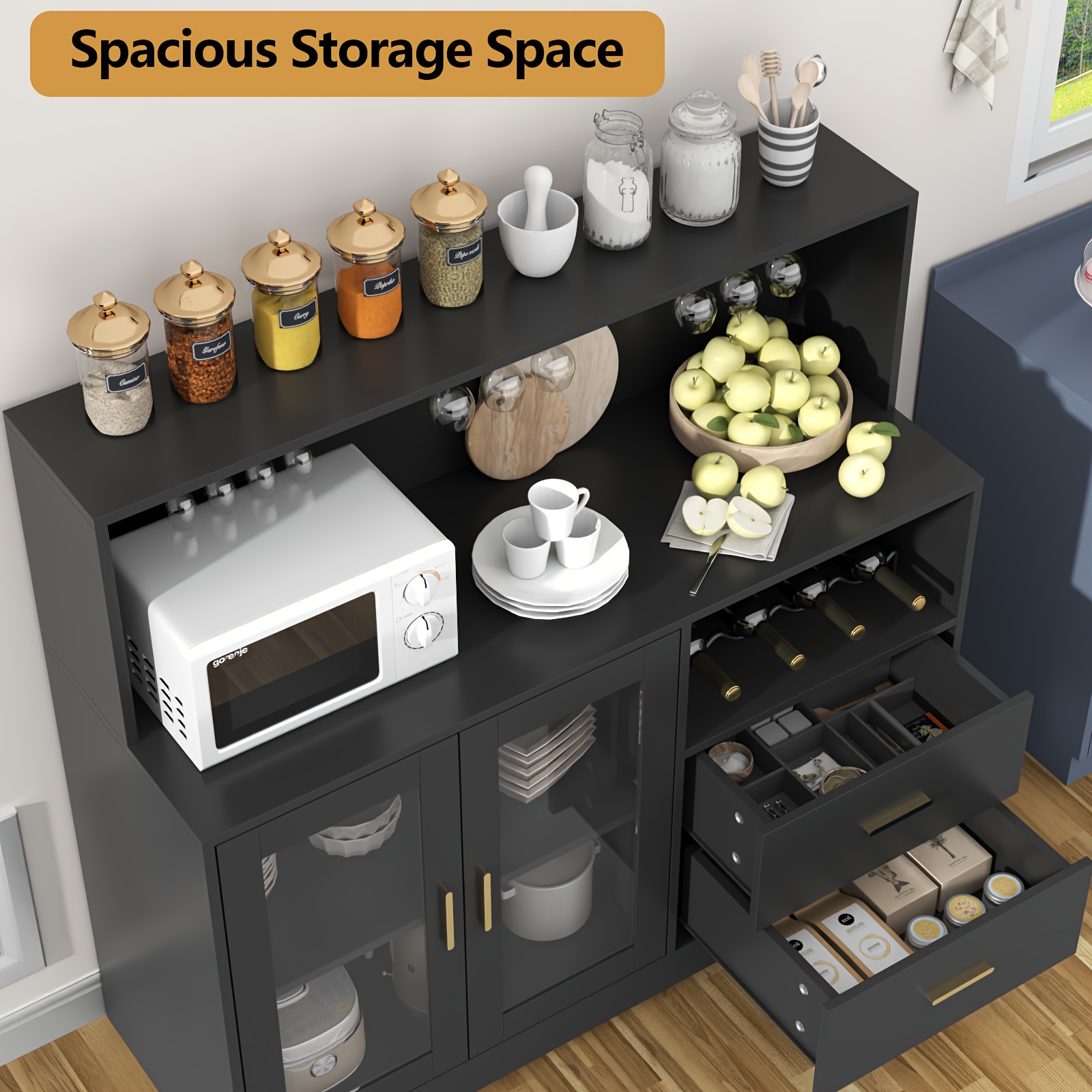 home bar cabinet wine rack glass holders wine coffee cabinet Temu