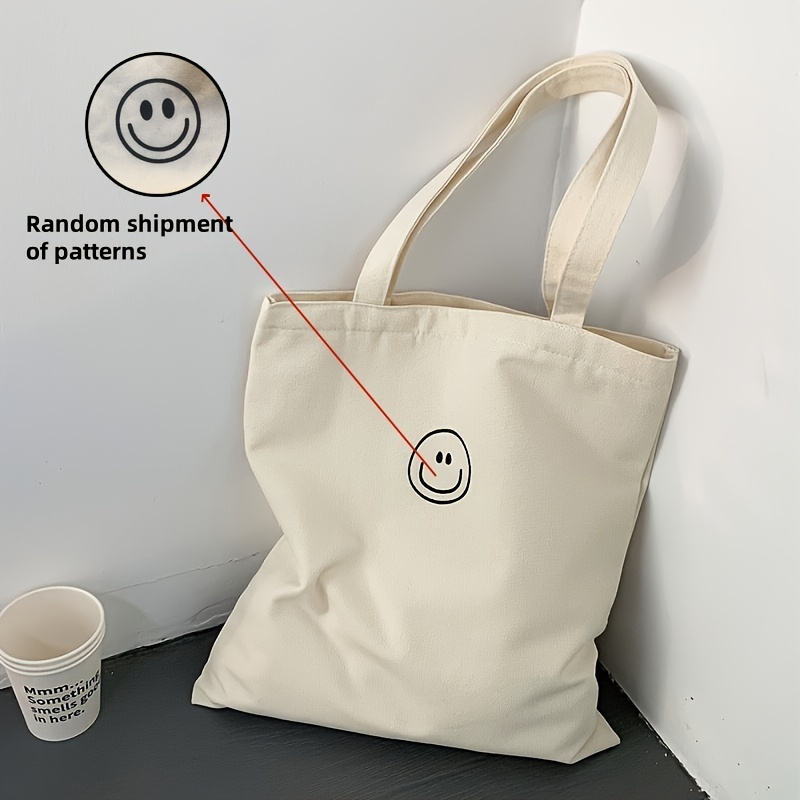 Cute Canvas Bag Tote Bag Shoulder Bag For University (random Pattern)