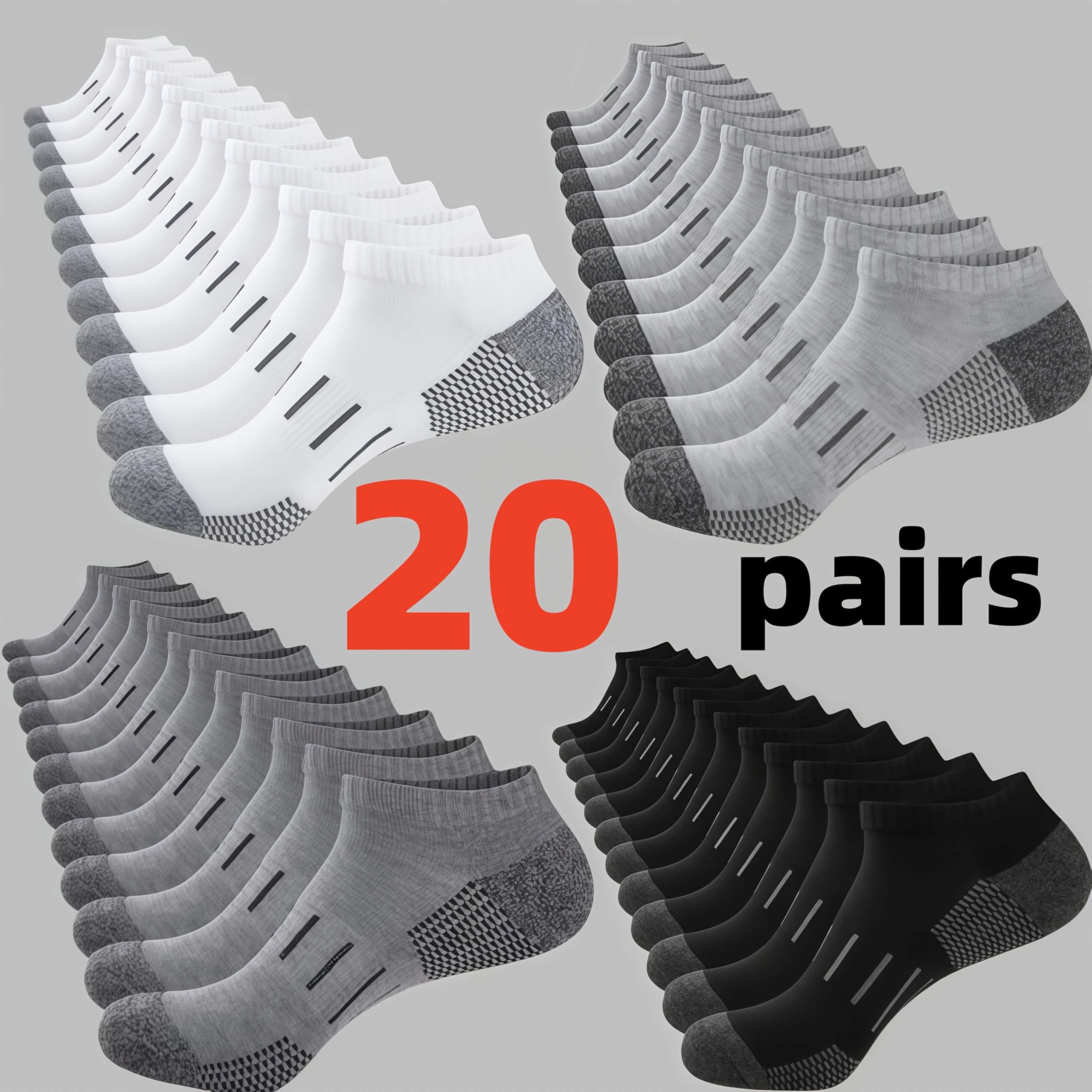 20 pairs of athletic no show socks mens socks womens socks breathable socks moisture wicking socks suitable for outdoor sports cycling running and other outdoor activities holiday gift