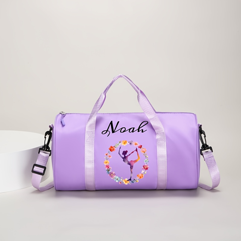 TEMU Borsa Personalizzata con /Testo per Ginnastica e - Grande Capacit�, in Nylon, Borsa da Viaggio con Cinghia Regolabile e Chiusura a Cerniera,