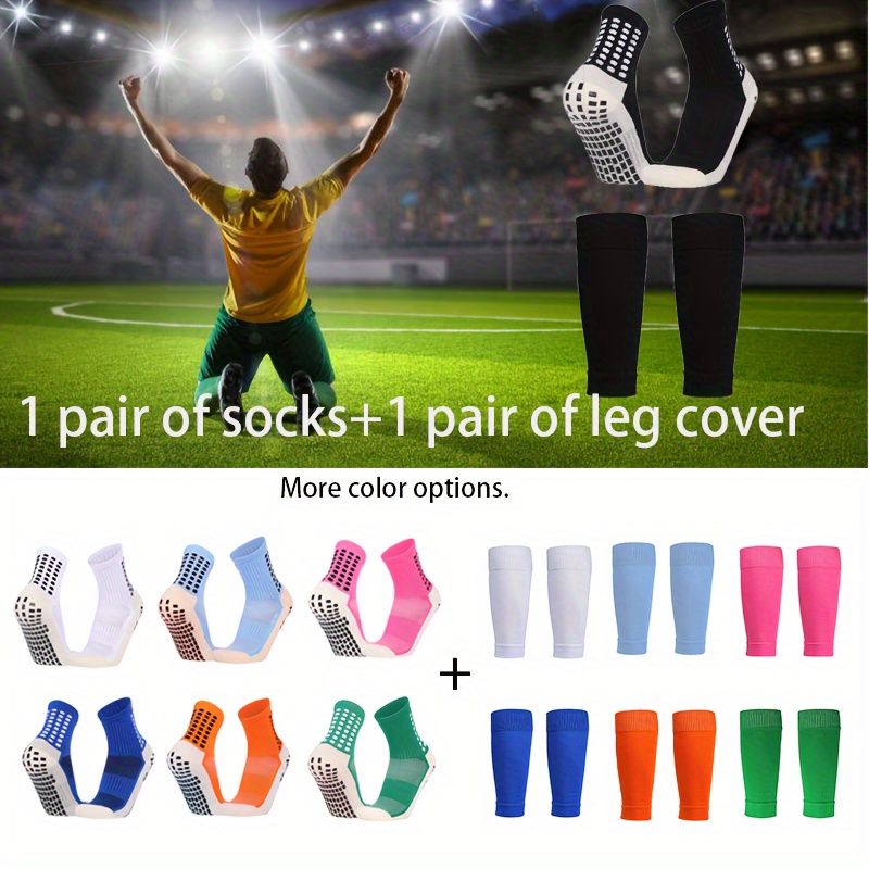 

A Two-piece Set Of Professional Training Football Gear Made From , Wear-resistant Materials, In Colors, Including A Pair Of Anti-slip Quick-dry Football Socks And A Pair Of Leg Sleeves.