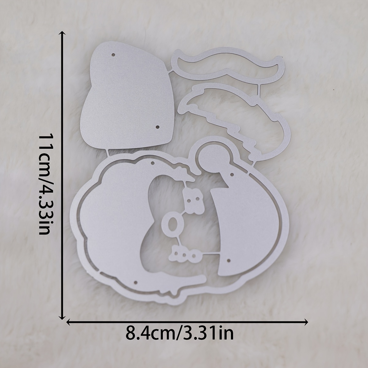 TEMU A Carbon Steel Die Cut Of Santa Claus - Featuring A Bearded Santa Face, Suitable For Scrapbooking, Christmas Cards, Photo Albums, Birthday