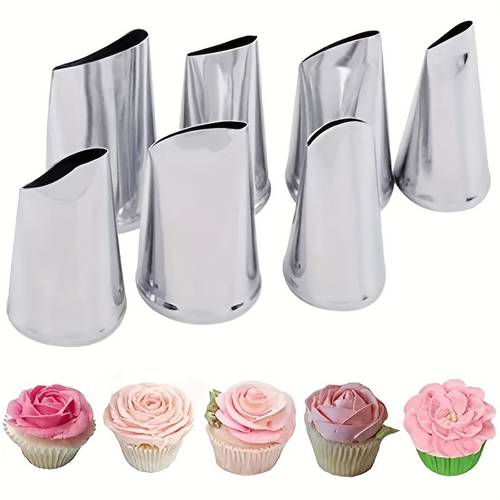 7pcs set cake decoration tips set with cream piping nozzles sugar flipping rose nozzles pastry tools sugar flipping decoration tools