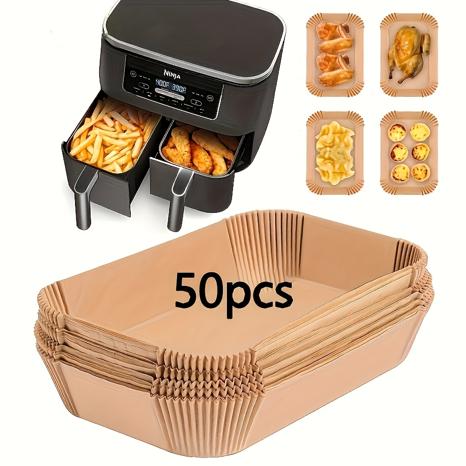 

Fryer Nonstick Parchment Liners, Rectangular Disposable Paper, Oil And Waterproof Kitchen Accessories For , 50/100pcs, Paper Liner