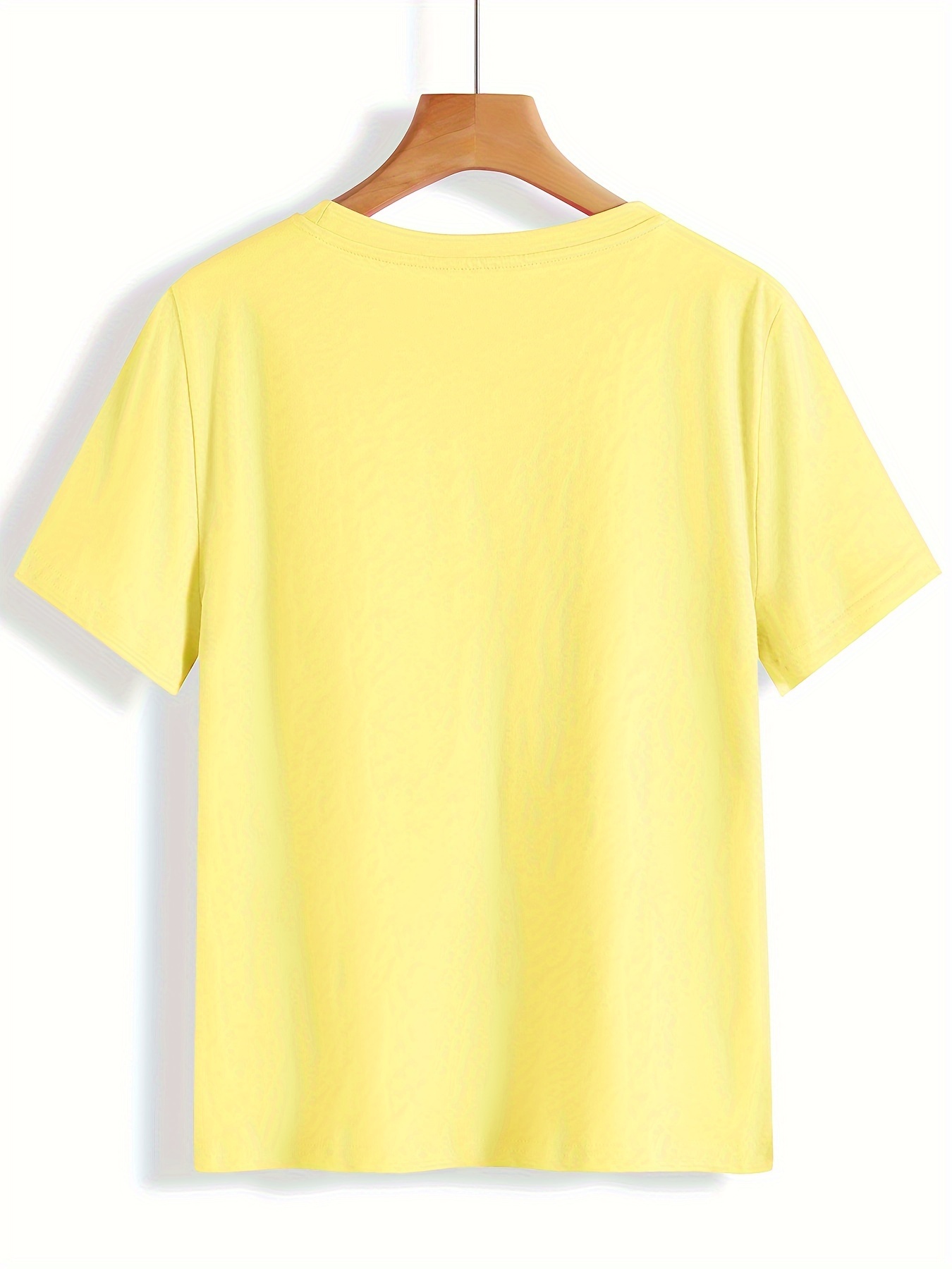 Plus Size Solid Simple Crew Neck T-Shirt, Casual Short Sleeve Top For Spring & Summer, Women's Plus Size Clothing
