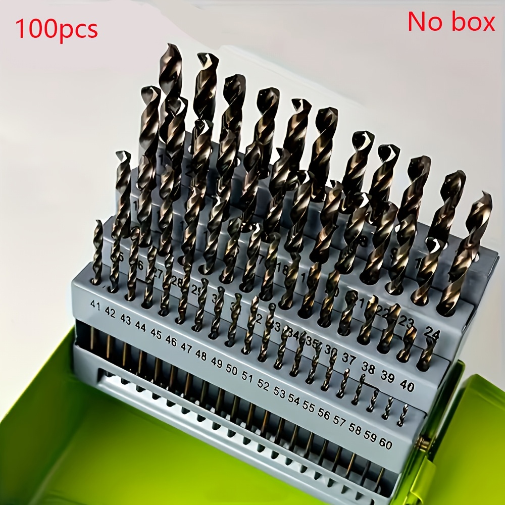 item picture 100pcs titanium coated twist drill bit set 1 3mm small drill bit electric drill drilling set woodworking drilling bit
