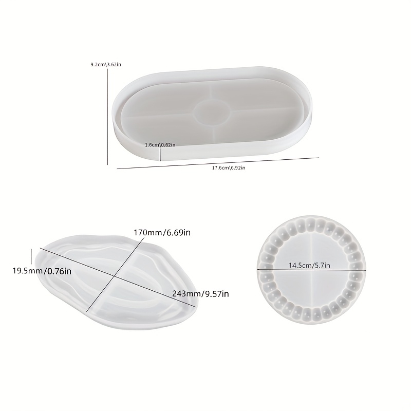 Diy Resin Silicone Jewellery Mould 3pcs/set Oval/irregular/bubble Shape Tray Epoxy Mold Diy Round Bubbles Pallet Handmade Gypsum Jewelry Storage Dish Mold Home Decor Making Supplies