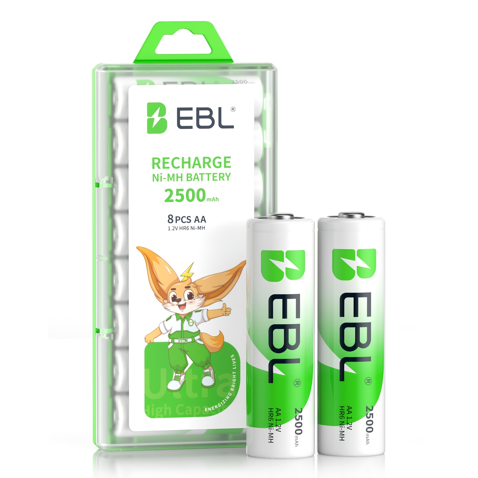 Image of Ebl 8/16/24aa Rechargeable Batteries High-capacity 2500mah, Durable 2a Ni-mh Batteries, Long-last , 1200 Cycles