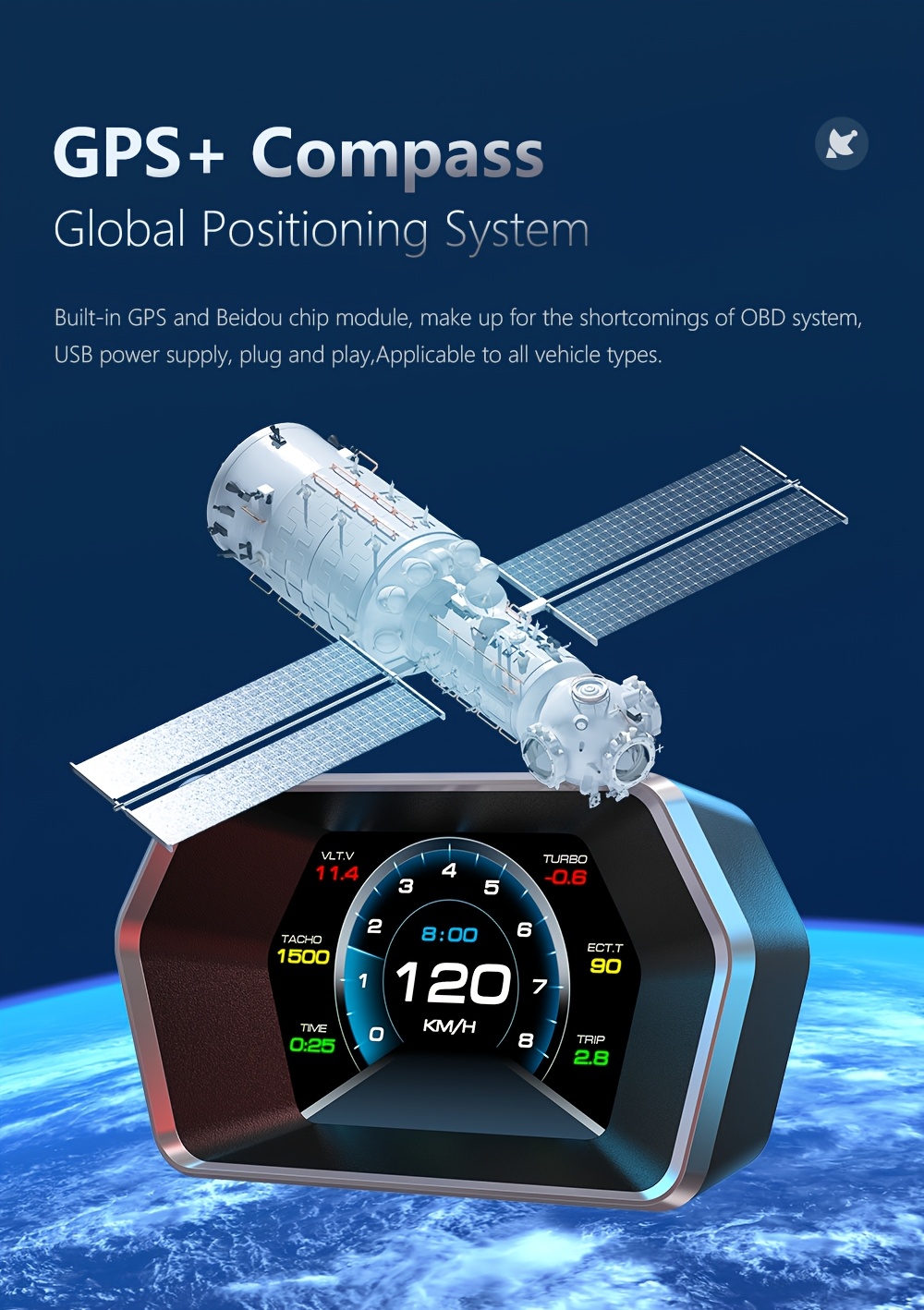 car   obd tester   hud gps computer speedometer windshield projector car dashboard speed displays system modification car accessories Product details 7