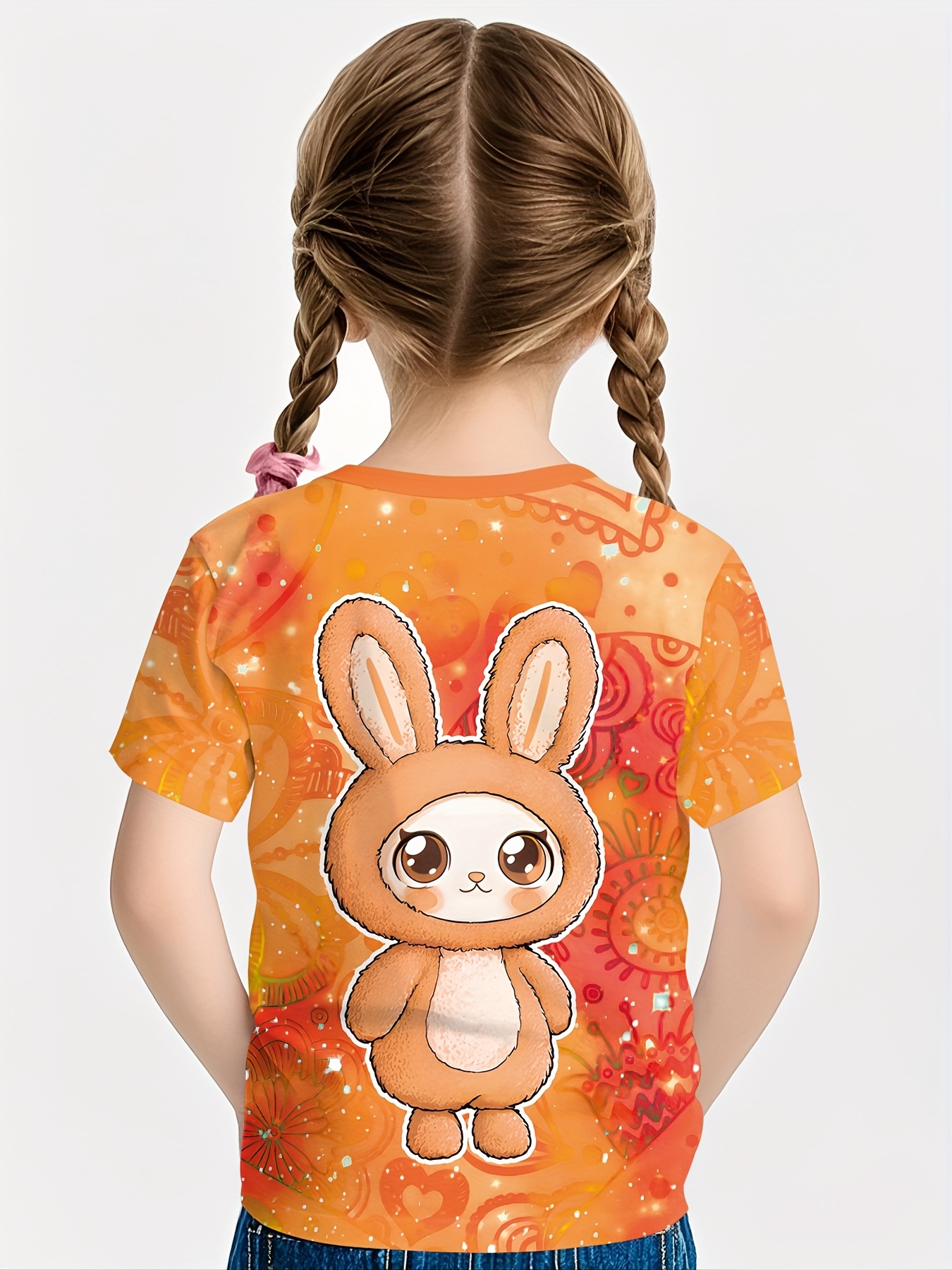 Girls' Summer Bunny 3D Print T-Shirt