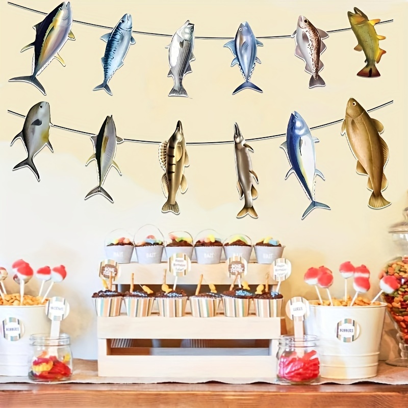 Fishing Banner Party Decoration Hanging Hanging Fish Party - Temu