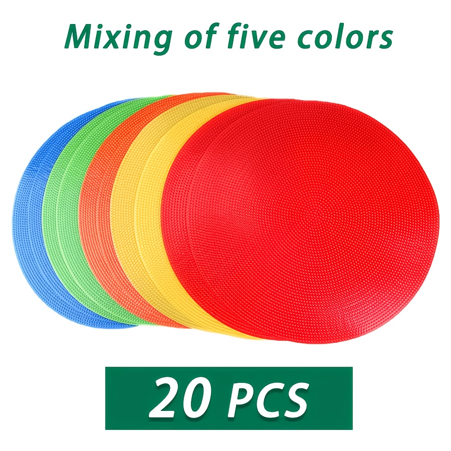 TEMU 20-pack platte markeerkegels, antislip rubberen behendigheidsmarkeerders, geschikt voor snelheids- en behendigheidstraining in zoals voetbal en