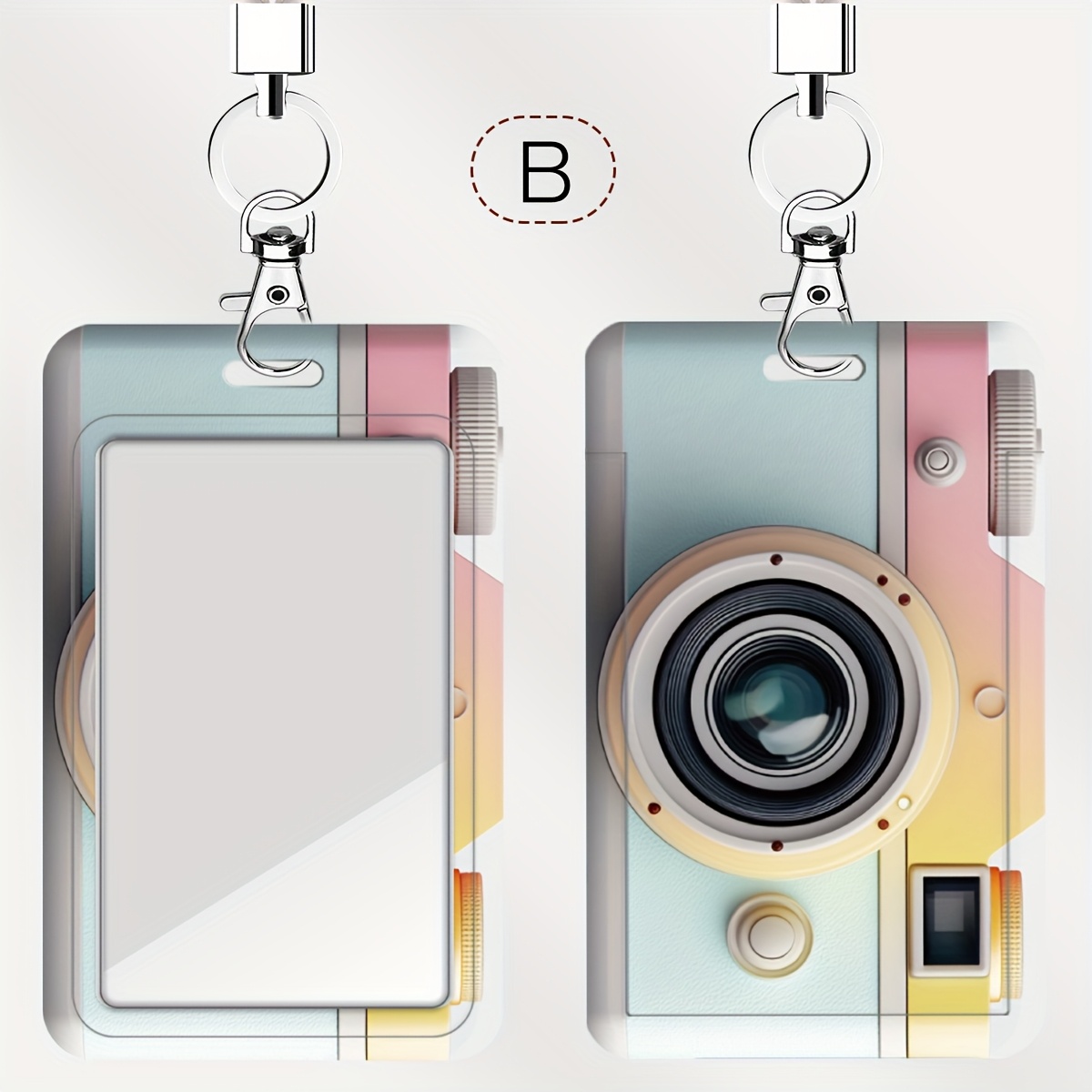 TEMU 2d A Fun Camera Illustration Series: Doctor/nurse Card Holders, Bus Card Holders, School Student Id Card Holders With Wrist Straps