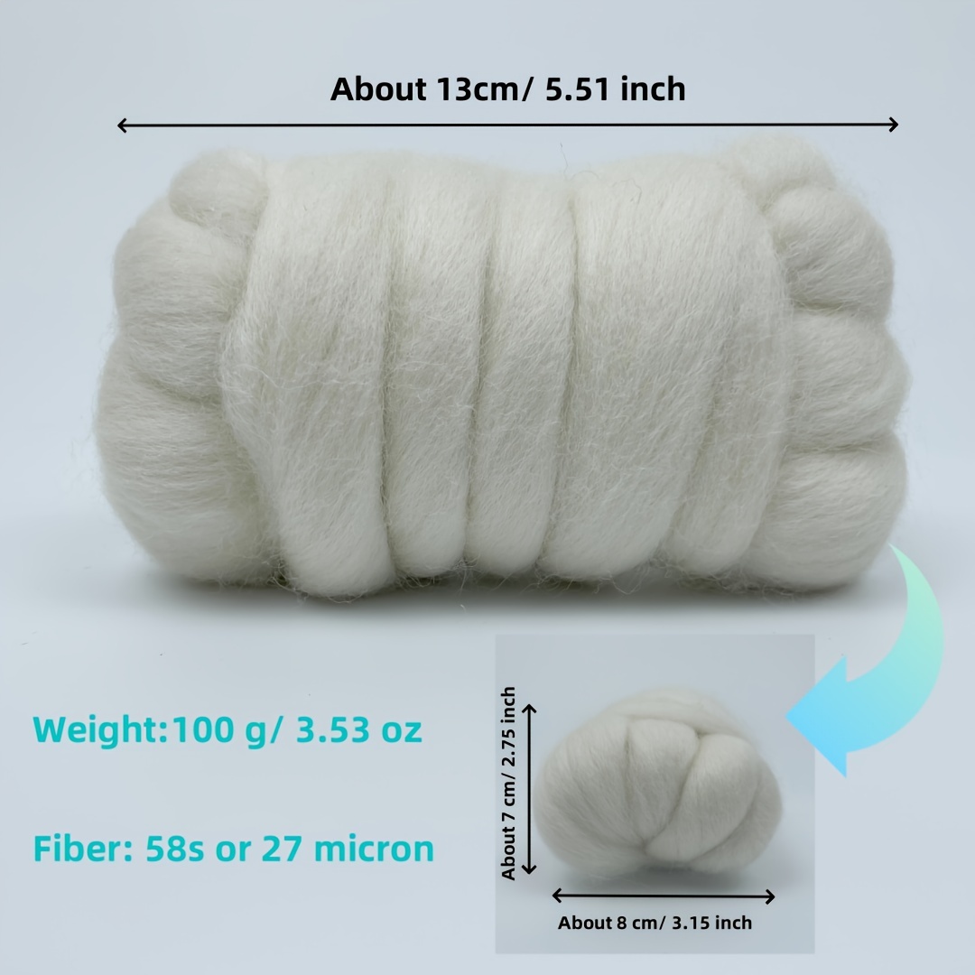  Wool yarn Roving Giant yarn Thick yarn Super chunky yarn Pure  wool Merino wool yarn, 100g, Color Gray. : Arts, Crafts & Sewing