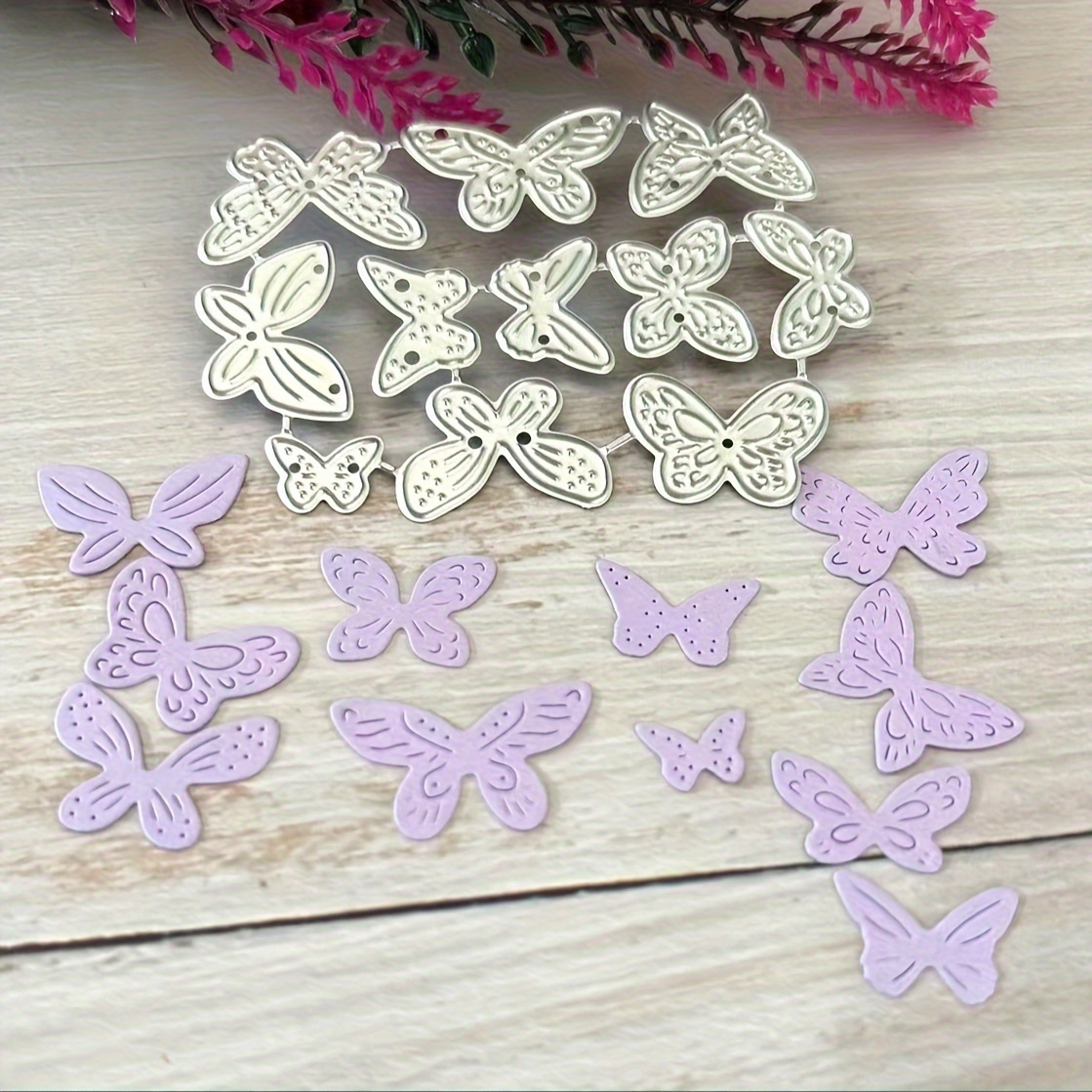 

1pc Butterfly Metal Cutting Die For Diy Scrapbooking, Paper Card Making, Craft Decorations - Fantasy Theme Die-cuts With Silver Grey Finish