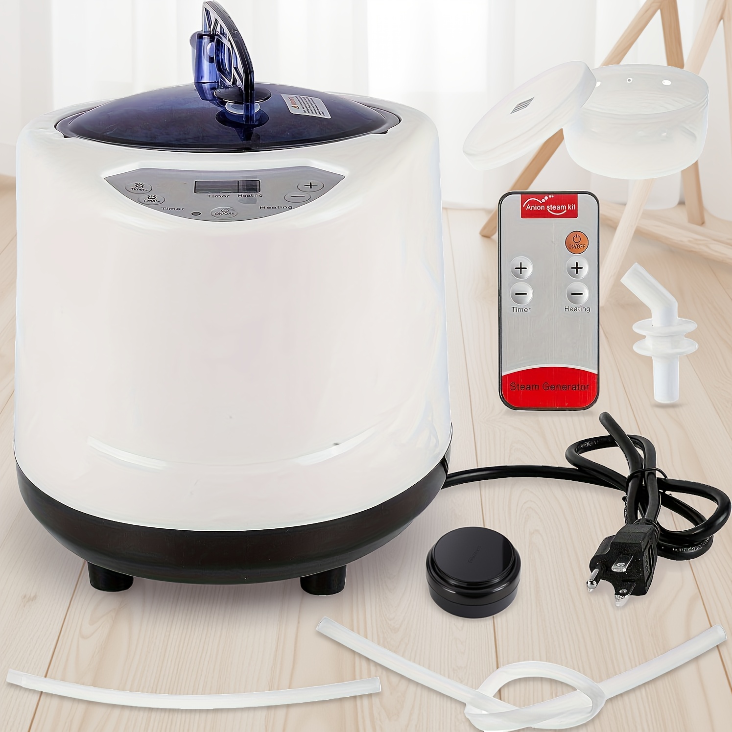 TEMU 【リモコン付き】サウナ用スチーム：温度・時間調整可能、タイマー機能搭載。ほとんどのサウナテントに対応