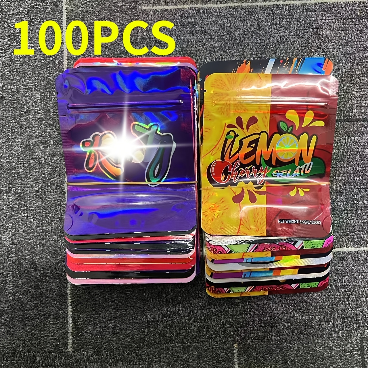 Image of 100/50 Reusable Mixed 3.5g Zipper Bags, Mylar Bags, Plastic, Odor-proof, Polyethylene Film, Suitable For Jewelry Collection, Artwork, Crafts, Sewing, Party Decorations, Packaging Supplies, Gift Bags.