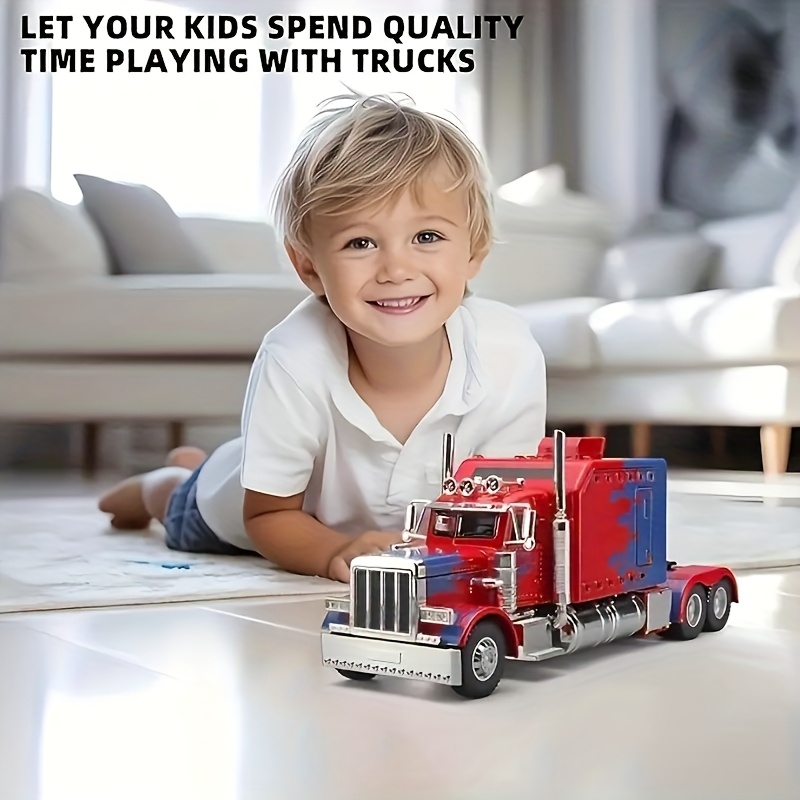 Metal Casting Model Car, Semi-heavy Trailer Toy Car, 1:24 Scale Truck Model, Pull-back Alloy Truck Toy, Perfect Gift For Children Over 6 Years Old, Birthday Gift, Collectible Toy Car Decoration