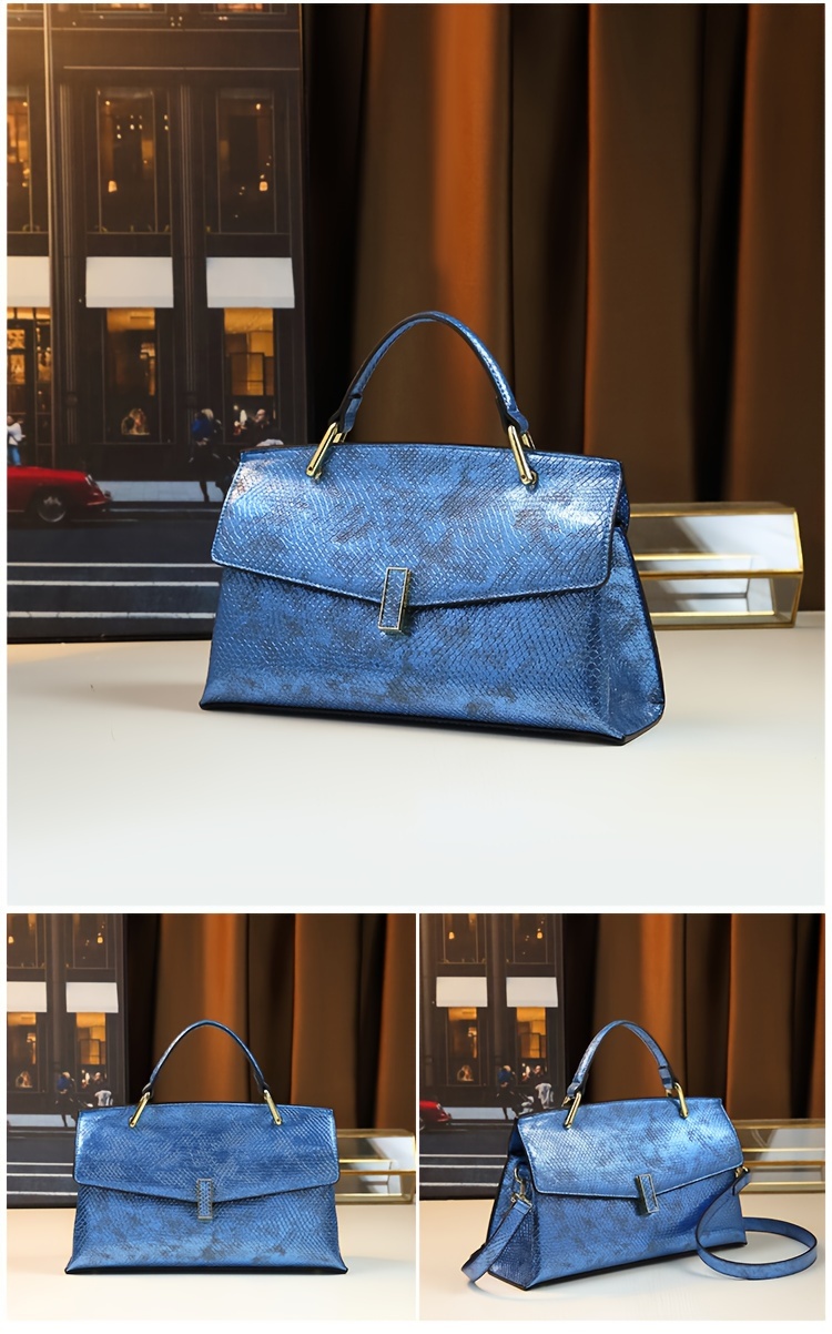 Handbag back view with laser texture detail