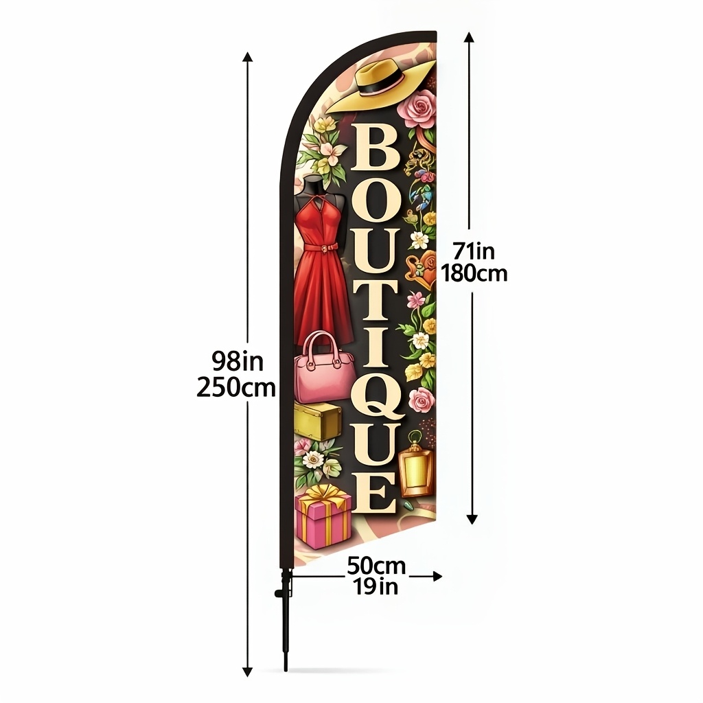 TEMU Drapeau à Plumes de Boutique, Hauteur de 6,5 Pieds (Mât Non ), Drapeau Promotionnel pour Accessoires de Mode et Articles, en , Affichage , au